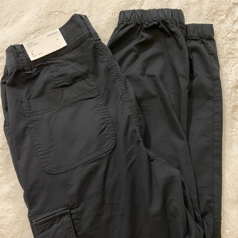 black stretchy cargo pants